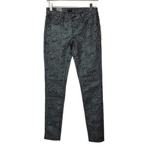 David Kahn Nikki Ankle Silver Cobra Snake Pattern Pants Sz 25 New